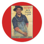 WWI Victory Liberty Loan Sure We'll Finish the Job stickers
