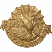 WWII Australian Skippy Hat Badge Pin Photo Cut Outs