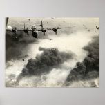 WWII B-24s over Ploesti Oil Fields Print