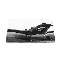 WWII Flying Tigers Curtiss P-40 Fighter Plane Canvas Prints