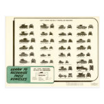 WWII Light Tank ID Chart Postcards