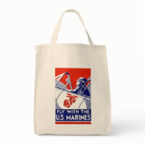 WWII Marine Corps Aviation Tote Bags