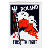 WWII Poland, First to Fight Poster Greeting Cards