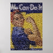 WWII Rosie the Riviter montage Print