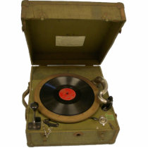 WWII US Army Phonograph Magnet Photo Sculptures
