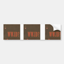 WWJD rust text whimsy Bumper Sticker