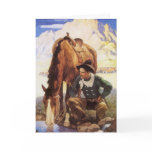Wyeth's Cowboy Watering His Horse Christmas Card