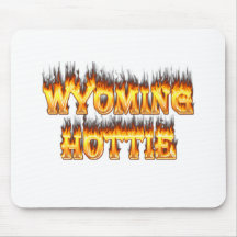 Wyoming hottie fire and flames mousepad