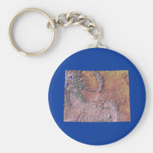 Wyoming Map Keychain
