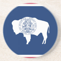Wyoming, United States flag Drink Coasters