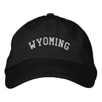 Wyoming USA  Embroidered Adjustable Cap Black Embroidered Baseball Cap