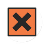 x chemist toxic sign stickers