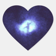 X in Whirlpool Galaxy M51 Heart Stickers