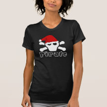 X-Mas Pirate Tee - Cute Scull with Santa Hat