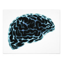 X-RAY BRAIN SIDE VIEW BLUE INVITATION