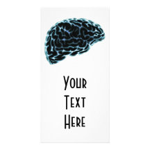 X-RAY BRAIN SIDE VIEW BLUE PHOTO CARD TEMPLATE