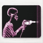 X-RAY CONSTRUCTION SKELETON DRILLING PINK mousepads