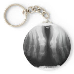 X-Ray Feet Human Skeleton Bones Black & White Keychain