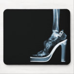 X-RAY HIGH HEEL LADY SKELETON LEG BLUE mousepads