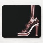 X-RAY HIGH HEEL LADY SKELETON LEG RED mousepads