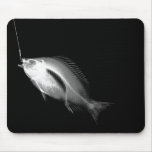 X-RAY HOOK FISH BLACK & WHITE MOUSE PAD