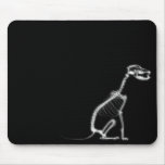 X-RAY PUPPY DOG SKELETON SITTING - B&W MOUSEPADS