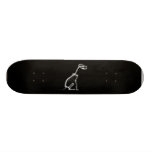 X-RAY PUPPY DOG SKELETON SITTING - B&W SKATE BOARD DECKS