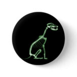 X-RAY PUPPY DOG SKELETON SITTING - GREEN buttons