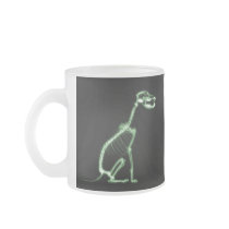X-RAY PUPPY DOG SKELETON SITTING - GREEN COFFEE MUG