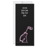 X-RAY PUPPY DOG SKELETON SITTING - PINK rack cards