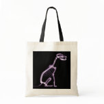 X-RAY PUPPY DOG SKELETON SITTING - PURPLE BAG