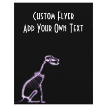 X-RAY PUPPY DOG SKELETON SITTING - PURPLE