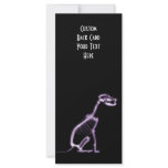 X-RAY PUPPY DOG SKELETON SITTING - PURPLE rack cards