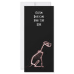 X-RAY PUPPY DOG SKELETON SITTING - RED rack cards