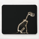 X-RAY PUPPY DOG SKELETON SITTING - SEPIA mousepads
