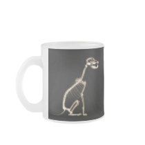 X-RAY PUPPY DOG SKELETON SITTING - SEPIA MUG