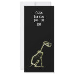 X-RAY PUPPY DOG SKELETON SITTING - YELLOW rack cards