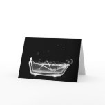 X-Ray Skeleton B&W Bath Time Greeting Card