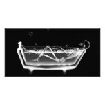 X-Ray Skeleton B&W Bath Time Customised Photo Card