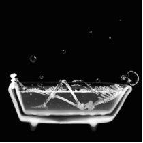 X-Ray Skeleton B&W Bath Time