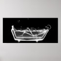 X-Ray Skeleton B&W Bath Time posters