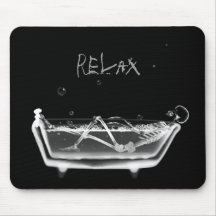 X-Ray Skeleton B&W Bath Time - Relax Mouse Mats