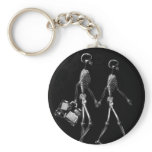 X-Ray Skeleton Couple Travelling Black White keychains