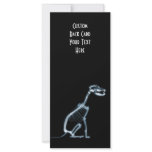 X-RAY SKELETON DOG SITTING - BLUE & BLACK rack cards