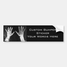 X-Ray Skeleton Hands & Jewellery - B&W Bumper Stickers
