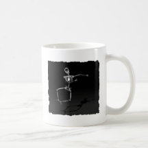 X-RAY SKELETON JOY LEAP B&W COFFEE MUGS