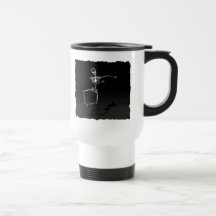 X-RAY SKELETON JOY LEAP B&W COFFEE MUGS