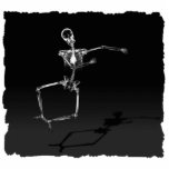 X-RAY SKELETON JOY LEAP B&W CUT OUTS
