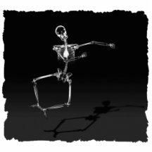 X-RAY SKELETON JOY LEAP B&W CUT OUTS