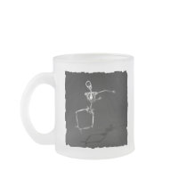X-RAY SKELETON JOY LEAP B&W COFFEE MUGS